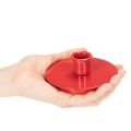 Kompaktné červené kovové svietniky na kužeľovité sviečky s priemerom 10 cm, 2 kusy | Floristik24.sk