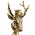 Floristik24 Svietnik Vintage Look Deer Head Golden Metal 26cm