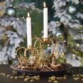 Floristik24 Korunka so svietnikom, dekorácia na vianoce, kovová dekorácia, ozdobná korunka zlatá Ø19,5cm V16cm