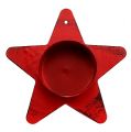 Floristik24 Svietnik v tvare hviezdy na čajovú sviečku 10x7cm červený
