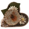 Floristik24 Svietnik kovové srdce s kvetmi svietnik na čajovú sviečku vintage hrdza 14×13cm