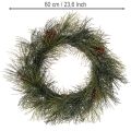 Veniec z umelých borovicových konárov so šiškami 60 cm | Floristik24.sk
