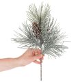 Umelá borovicová vetvička so šiškami, zimná, 40 cm | Floristik24.sk