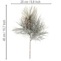 Umelá borovicová vetvička so šiškami, zimná, 40 cm | Floristik24.sk