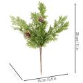 Umelý borovicový konár so šiškami, pokrytý snehom, 28 cm, 6 kusov | Floristik24.sk