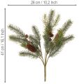 Umelá jedľová vetvička s ozdobou v tvare šišky, 41 cm | Floristik24.sk
