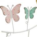 Floristik24 Jarná dekorácia, háčikový pás s motýlikmi, kovová dekorácia, ozdobná skriňa 36cm
