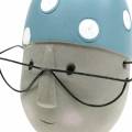 Floristik24 Deco hlavový plavec s okuliarmi a kúpacou čiapkou modrá biela V15cm/16cm 2ks