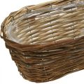 Floristik24 Košík miska, kvetináč, drevený kôš na sadenie natural L41cm H13,5