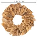 Veniec z húb, prírodná farba, na dekoráciu dverí alebo steny, 37 cm | Floristik24.sk