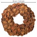 Veniec zo sušeného lotosu, dekoratívny veniec na dvere, 35 cm | Floristik24.sk