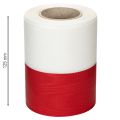 Bielo-červená moaré stuha na veniec, 125 mm - smútočná stuha, ozdobná stuha, mašľová stuha, slávnostná stuha, kotúč 25 m | Floristik24.sk