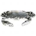 Floristik24 Dekoratívny krab, starožitné striebro, 12 cm