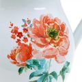 Floristik24 Ozdobný džbán, váza na kvety vintage vzhľadu, smaltovaný džbán s motívom ruží V19cm