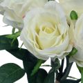 Floristik24 Umelé ruže v zväzku biele 30cm 8ks
