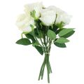 Floristik24 Umelé ruže v zväzku biele 30cm 8ks