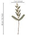 Umelá jedľová vetvička s bielymi mini vianočnými guľôčkami, 46 cm, 2 kusy | Floristik24.sk