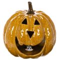 Keramická tekvica s tvárou, LED dekorácia, Halloween, 19 cm | Floristik24.sk