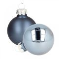 Floristik24 Vianočné gule sklenená modrá sklenená guľa matná/lesklá Ø4cm 60 kusov