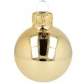Floristik24 Vianočné gule sklenená zlatá sklenená guľa matná/lesklá Ø4cm 60 kusov
