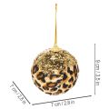 Vianočné gule s leopardím vzorom a zlatými trblietkami 7 cm 3 ks | Floristik24.sk