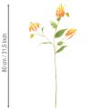 Umelý kvet Gloriosa oranžovej farby s dlhými stonkami do vázy 80 cm 3 ks | Floristik24.sk
