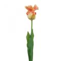 Floristik24 Umelý kvet, papagáj tulipán oranžový, jarný kvet 63cm