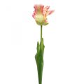 Floristik24 Umelý kvet, papagáj tulipán ružový, jarný kvet 63cm