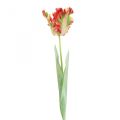 Floristik24 Umelý kvet, papagáj tulipán červený žltý, jarný kvet 69cm