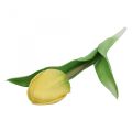 Floristik24 Umelý tulipán žltý Real Touch jarný kvet V21cm