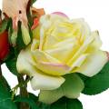 Floristik24 Umelé kvety, kytica ruží, stolová dekorácia, hodvábne kvety, umelé ruže žlto-oranžové