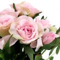 Floristik24 Kytica umelá ruža ružová L26cm 3ks