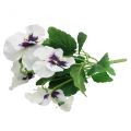 Floristik24 Umelé kvety, hodvábne kvety, macešky fialovo-biele 29cm