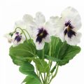 Floristik24 Umelé kvety, hodvábne kvety, macešky fialovo-biele 29cm