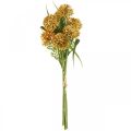 Floristik24 Umelé kvety žltá allium dekorácia okrasná cibuľa 34cm 3ks v zväzku