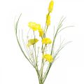 Floristik24 Kytica žltých umelých kvetov, vlčie maky a ranunculus v zväzku, hodvábne kvety, jarná dekorácia L45cm