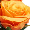 Floristik24 Umelé ruže plnené oranžové Ø6cm L37cm 6ks