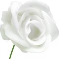 Floristik24 Umelé ruže krémový vosk ruže deko vosk ruže Ø6cm 18 kusov