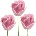 Floristik24 Umelé ruže ružový vosk ruže deko ruže vosk Ø6cm 18ks