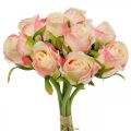 Floristik24 Umelé ruže ružové marhule umelé ruže 28cm zväzok 9ks