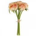 Floristik24 Umelé ruže ružové umelé ruže 28cm zväzok 7 kusov