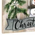 Floristik24 LED nástenná maľba snehuliak &quot;Merry Christmas&quot; 23×38,5cm Na batériu