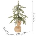 Umelá rastlina so snehom, LED vianočný stromček v jutovom vreci, na batérie, na vnútorné použitie, 50 cm | Floristik24.sk