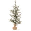 Umelý vianočný stromček so snehom v jutovom vrecku, 40 LED diód, na vnútorné použitie, 85 cm | Floristik24.sk