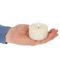 LED čajová sviečka, teplá biela, blikajúci efekt a časovač, pravý vosk, na batérie, 7 cm, 2 kusy | Floristik24.sk
