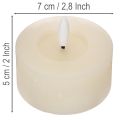 LED čajová sviečka, teplá biela, blikajúci efekt a časovač, pravý vosk, na batérie, 7 cm, 2 kusy | Floristik24.sk
