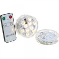 Floristik24 Podvodné LED svetlá s diaľkovým ovládaním teplá biela 2ks