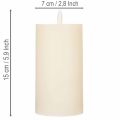 LED stĺpová sviečka z pravého vosku v bielej farbe s funkciou časovača, teplá biela, 15 cm | Floristik24.sk