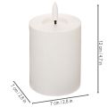 LED stĺpová sviečka, blikajúca, s časovačom, Ø7cm, 12cm | Floristik24.sk