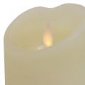 Floristik24 LED sviečka vosková sviečka sviečka teplá biela Ø7,5cm V10cm